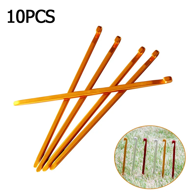 

10Pcs/lot Tent Pegs Aluminium Alloy Camping Triangular Ground Stakes Nails for Yard Garden Tent Tarp Canopy 18cm/16cm Lightweigh