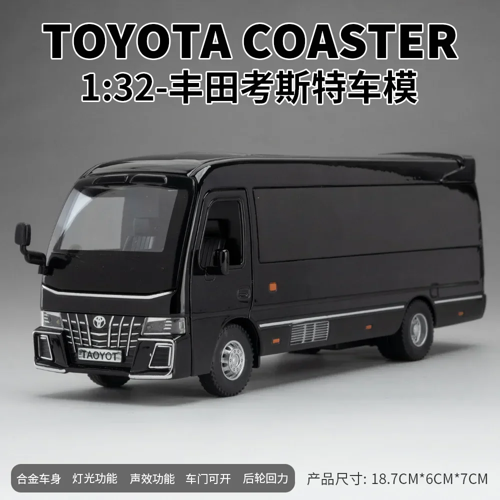 1:32 Toyota Coaster Speelgoed Auto Model Coach Bus Diecast Miniatuur Van Voor Kinderen Trek Collectie Gift Jongen Kids A947