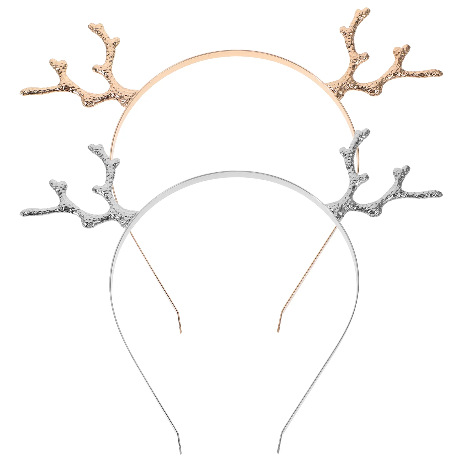 

2 Pcs Alloy Antler Headband Adorable Hairhoop Cartoon Christmas Party Cosplay Kids