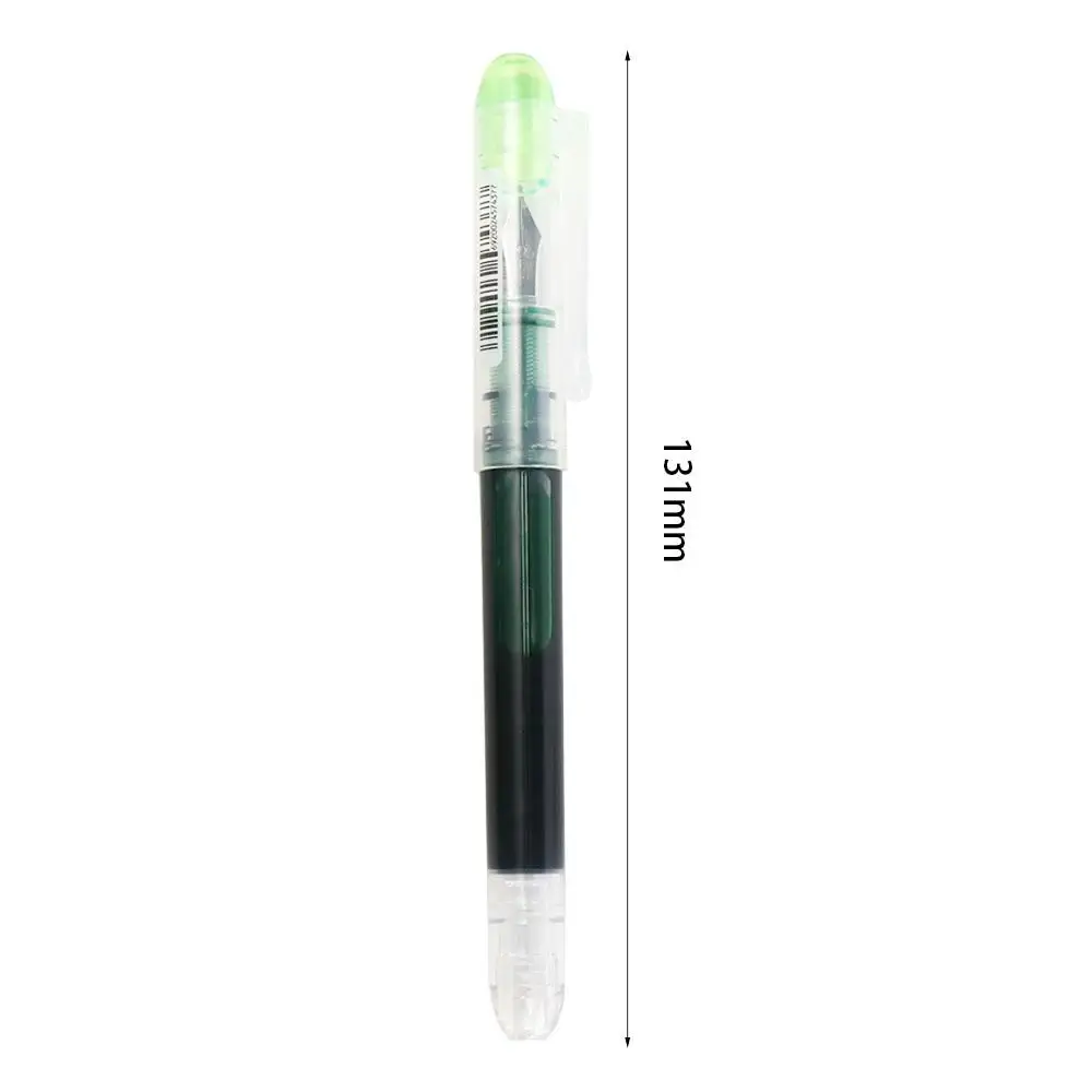 Large Capacity Fountain Pen F Nib Quick-Drying Writing Ink Pens 0.5mm Multi-Color Straight Liquid Pen School Supplies