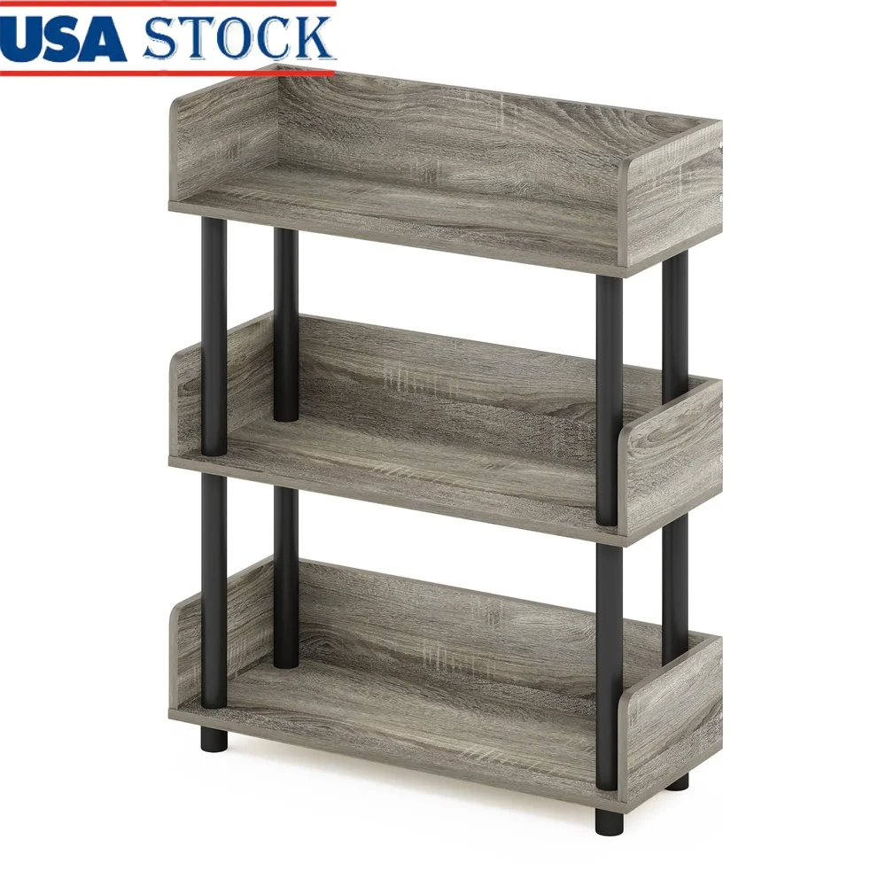 

3-Tier Freestanding Display Rack Multipurpose Bookshelf Storage Organizer Durable Easy Assembly Home Office Storage Solution