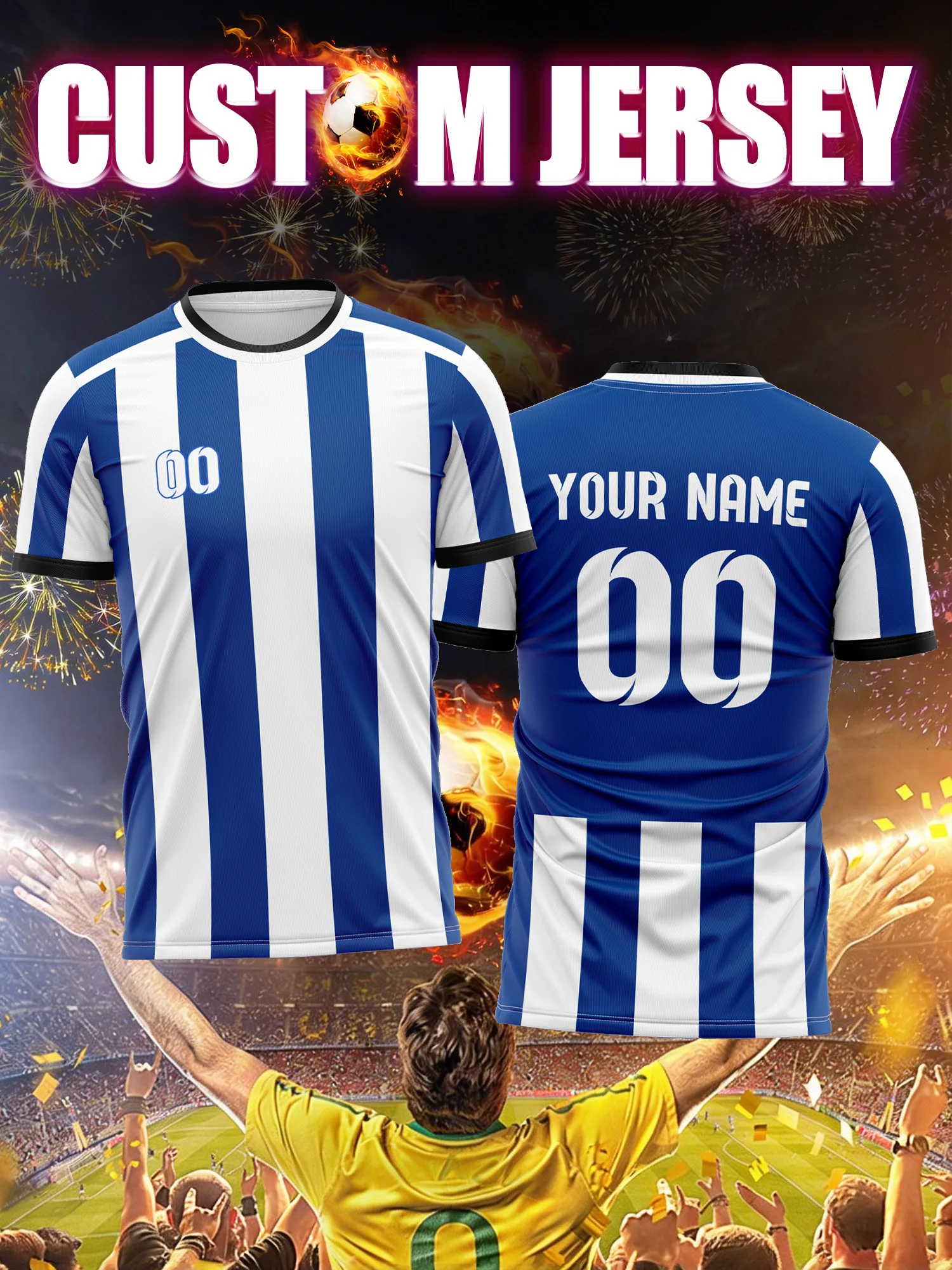 

Футбольная майка с индивидуальным изображением, номером и именем, праздничный игровой комплект, легкая быстросохнущая повседневная футбольная одежда для отдыха