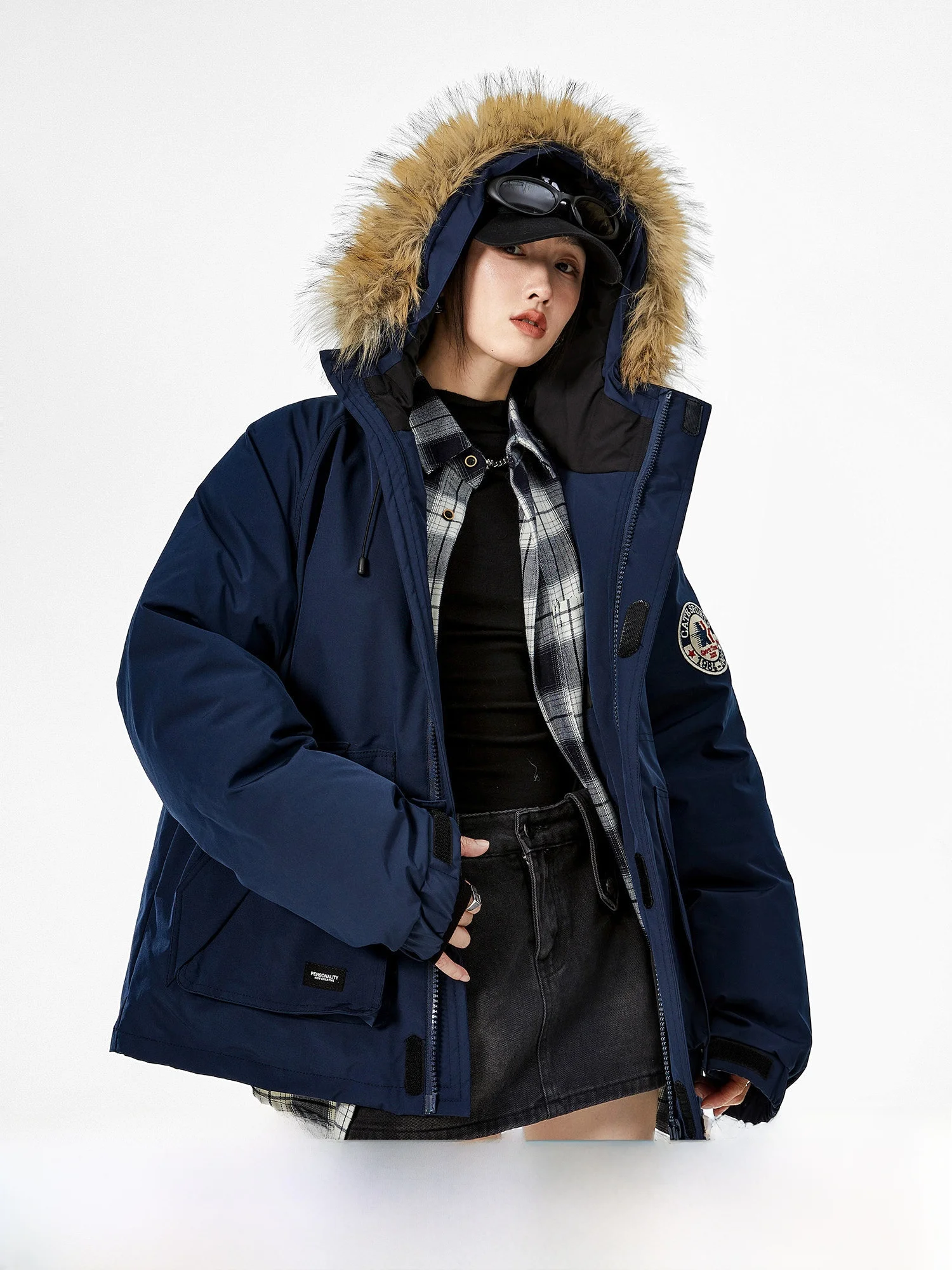 

Ich Mode Американская рабочая одежда, парка, женское хлопковое пальто Thiened, осень-зима, Новое поступление, повседневное простое пальто на молнии, Cl...