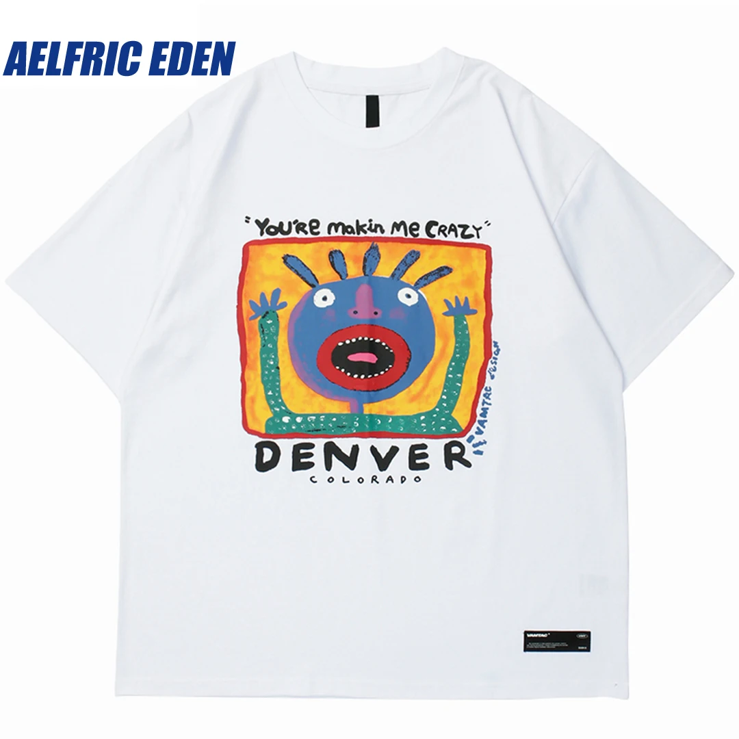 

Aelfric Eden Painting Letter Print T Shirt Hip Hop Streetwear Tshirt 2023 Harajuku Cotton Casual T-Shirt Short Sleeve Tops Tees