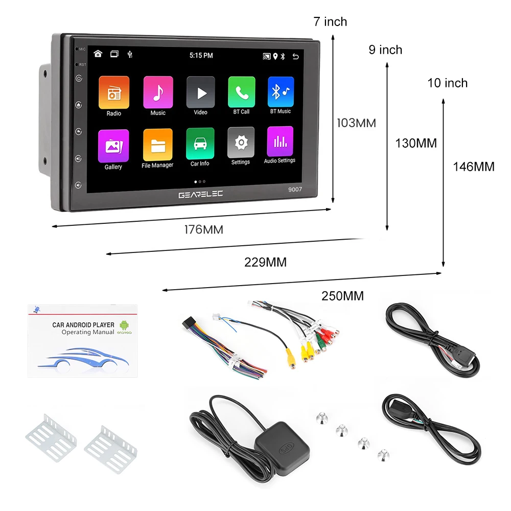 Universal Car Radio Android 7 9 10 Inch Car Multimedia Video Player 2DIN Stereo Radio GPS For VW Nissan Hyundai Kia Toyota Honda