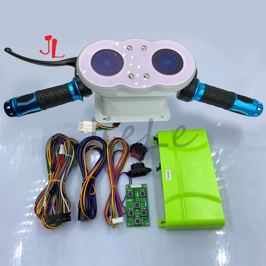 

Arcade Super Motorcycle Simulation Racing Video Game Kit, DIY Set Includes Motherboard and Wires, LED Handlebars with Gauges