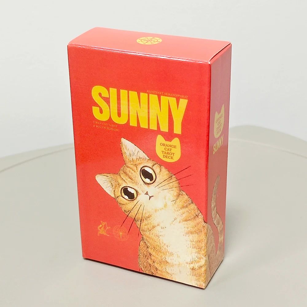 

Таро с изображением солнечного оранжевого кота-10,3*6 см, колода Таро с причудливым мультяшным котенком для начинающих, 78 шт., карты Таро