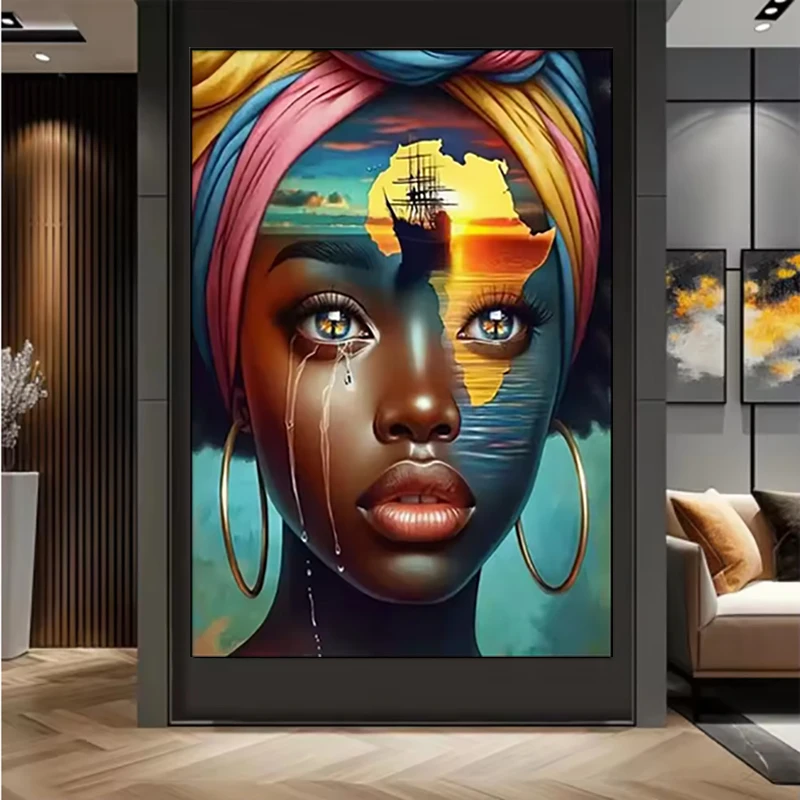 

Abstract African Women Diamond Painting New 2026 Rhinestone Pictures Full Square Diamond Mosaic Embroidery Home Decoration ﻿