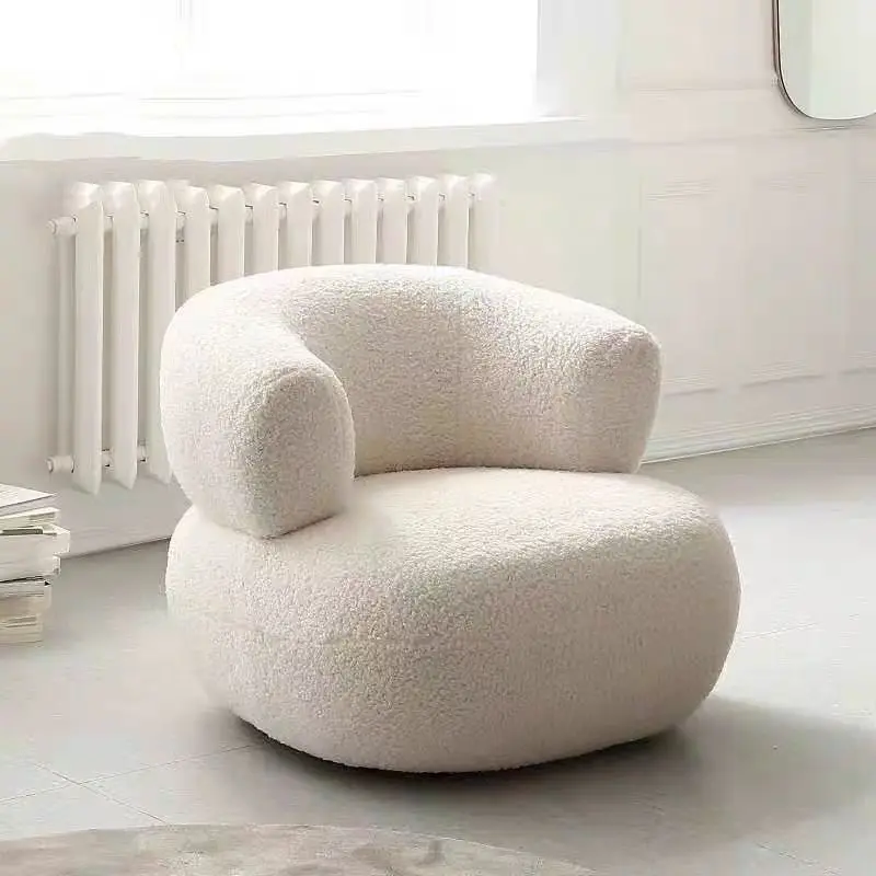 

Balcony creative small apartment sofa chair Nordic leisure chair living room special-shaped lamb wool lazy Internet celebrity
