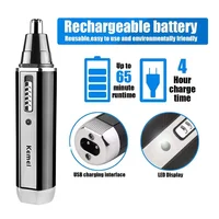 Tondeuse électrique 4 en 1 Kemei KM-6630 pour hommes, tondeuse rechargeable pour nez, oreilles, cheveux et barbe, nettoyeur de nez et d'oreilles 5