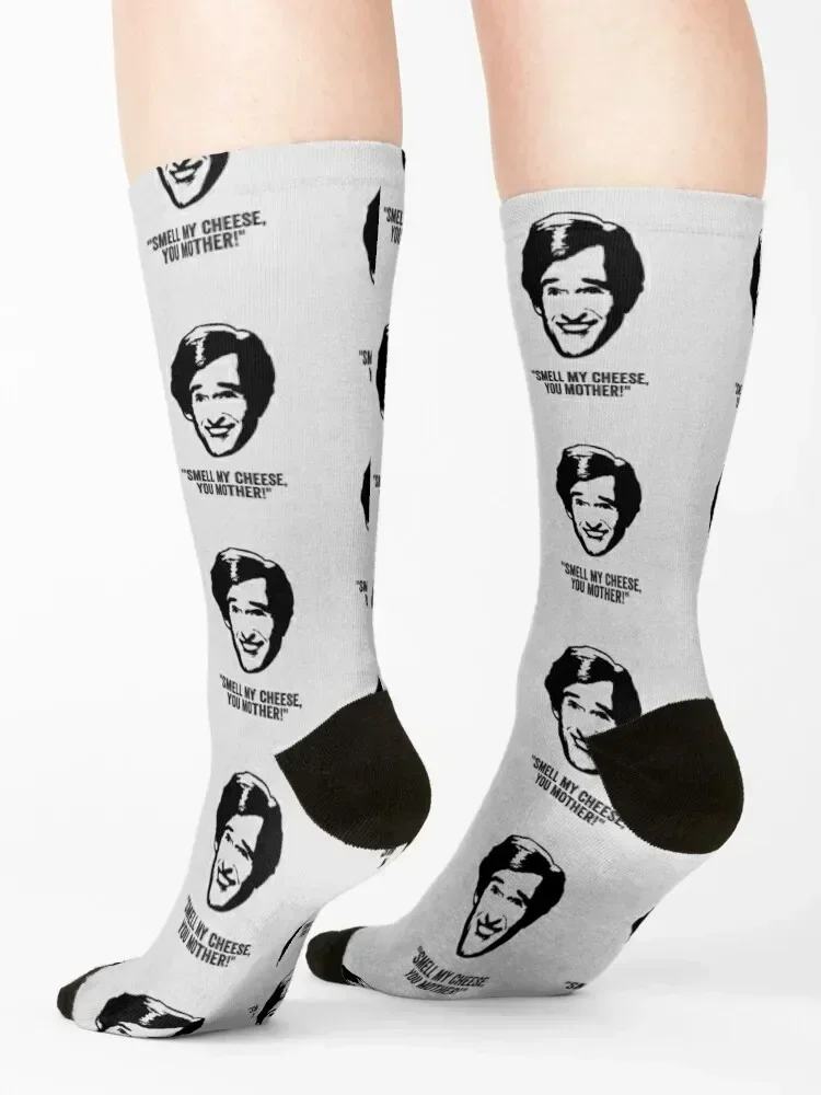 Alan Partridge Smell my Cheese Quote Socks retro hip hop new in's Stockings compression Women's Socks Men's