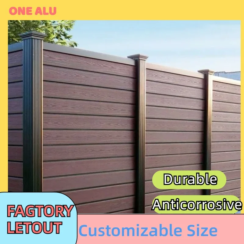 6ft X 6ft WPC fence x 5 sets Wood Plastic Composite WPC Fence Panels for Garden Privacy and Security