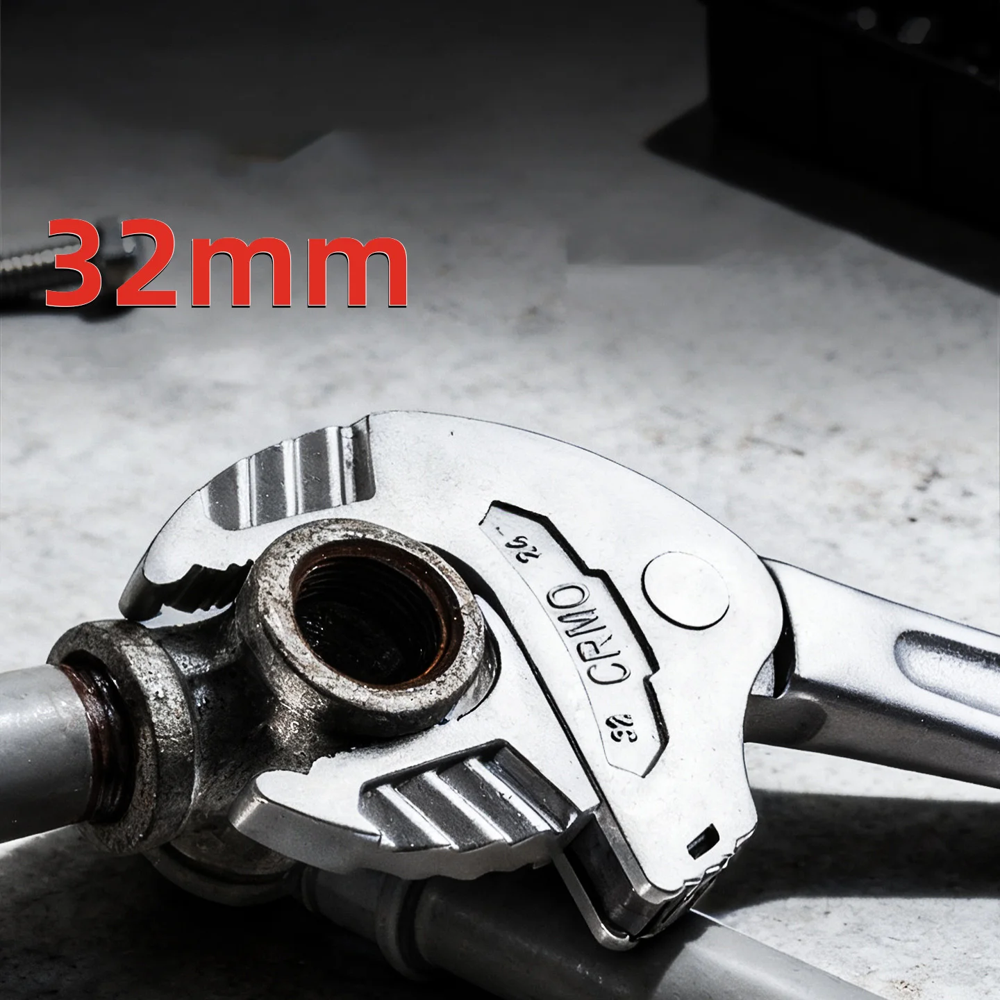 Heavy Duty Adjustable Crab Claw Wrench, Self-Locking Ratchet Wide Jaw Tool for Auto, Motorcycle and Pipe Repair