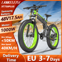 Lankeleisi XT750PLUS E-Bike 1000W 48V17.5AH Samsung Battery Foldable Electric Bicycle Aldult 26*4.0 Inch Fat Tire Electric Bike