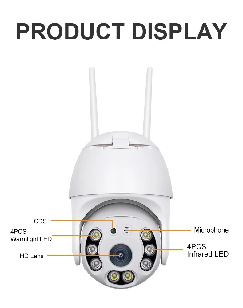 

2MP 1080P iCsee/Tuya/Yoosee APP Wireless PTZ IP Dome Camera Full Color AI Humanoid Detection Home Security CCTV Baby Monitor