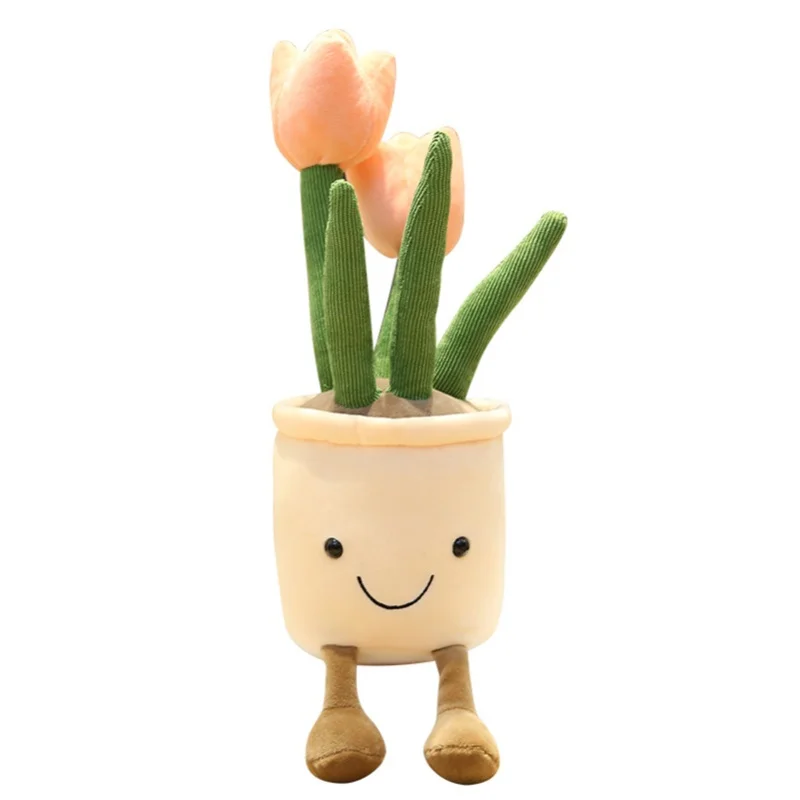 

Плюшевая игрушка-тюльпан, хорошая устойчивость, без запаха, милый, мягкий, пушистый, декоративный элемент в виде растения для дома, офиса, автомобиля, подарки, желтый, 30 см