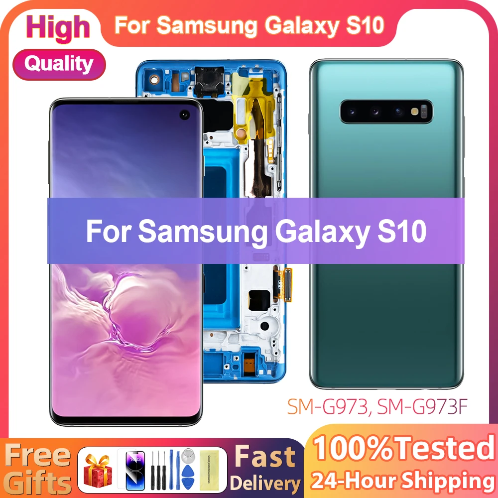 6.1'' For Samsung Galaxy S10 SM-G973F/DS G973U G973 LCD S10 Display LCD Touch Screen Digitizer Assembly