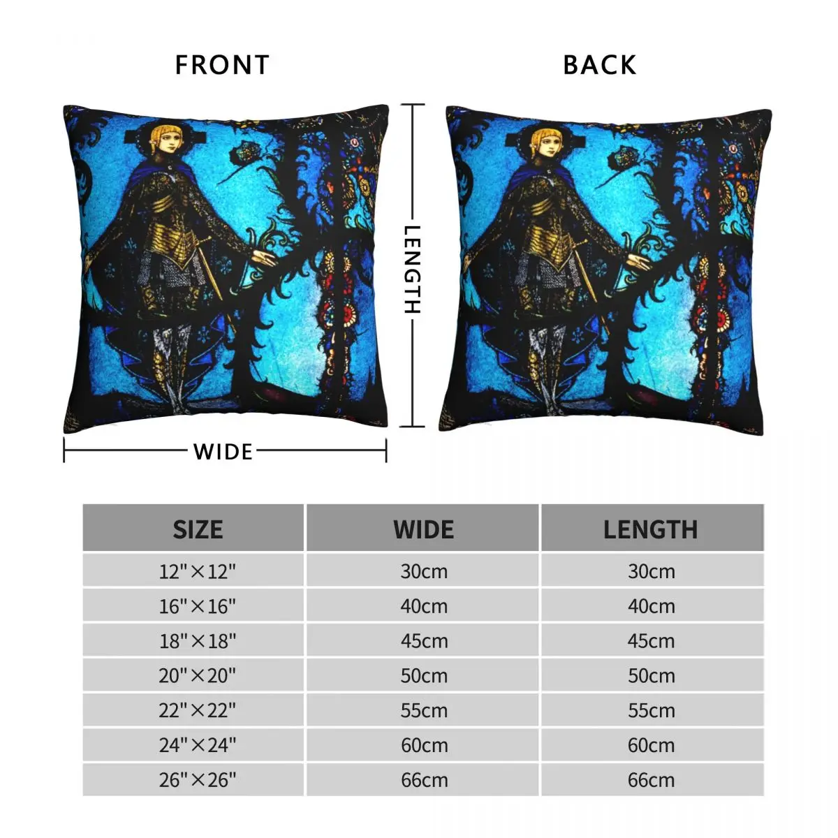 Harry Clarke Geneva Window Square Pillowcase Polyester Linen Velvet Printed Zip Decor Room Cushion Cover