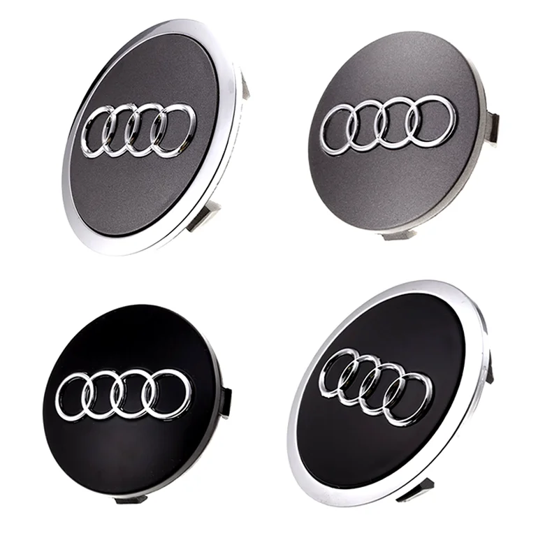 4 Pcs 60mm 61mm 68mm 69mm Car Wheel Center Caps Rim Hub Cover Hubcap Logo Badge Emblem Accessories For A1 A2 A3 A4 A5 A6 A7 A8