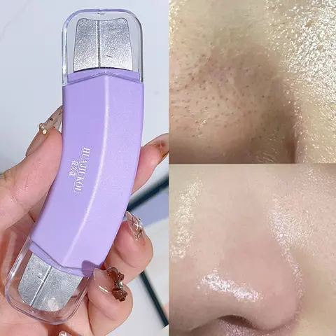Ergonomic Blackhead Remover Stainless Steel Single/Dual-Ended Pore Cleaner Tool Comedone Extractor for Nose & Face