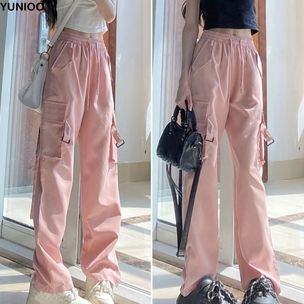 

Casual Large Pocket Baggy Cargo Pants American Vintage Street Style Wide Leg Sweatpants Oversized Y2K Women Trousers Women