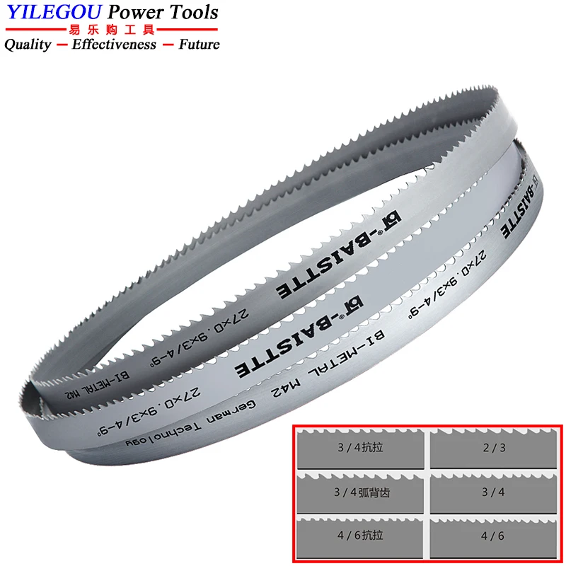 

3350mm M42 Bi-Metal Band Saw Blades 3350x27x0.9mm M42 Band Saw Blades Cutting Metal, Stainless Steel. 27mm Metal Band Saw Blades