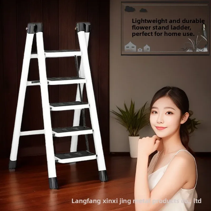 Household Folding Ladder Two Three Four Step Flower Stand Multi Function Stool Ladder for Home Step Stool Kitchen Furniture