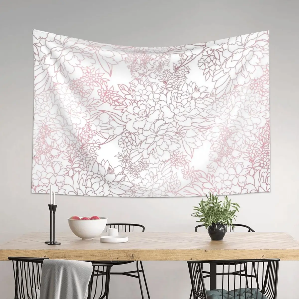

Elegant floral rose gold strokes doodles design Tapestry Decoration Bedroom Home And Comfort Decor Hanging Wall Tapestry