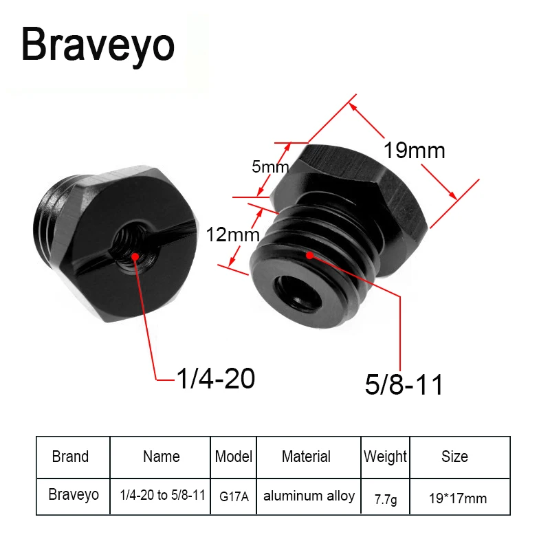 1/4 3/8 to 5/8-11 Inch Laser level Conversion Screw Nut Coarse Thread Tripod Mount Accessories Infrared Special Adapter Aluminum