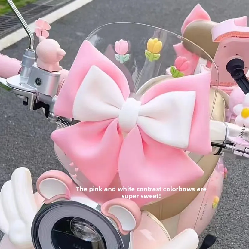 

Electric vehicle, battery car, modification, decorative small accessories, body transformation, color matching, bow