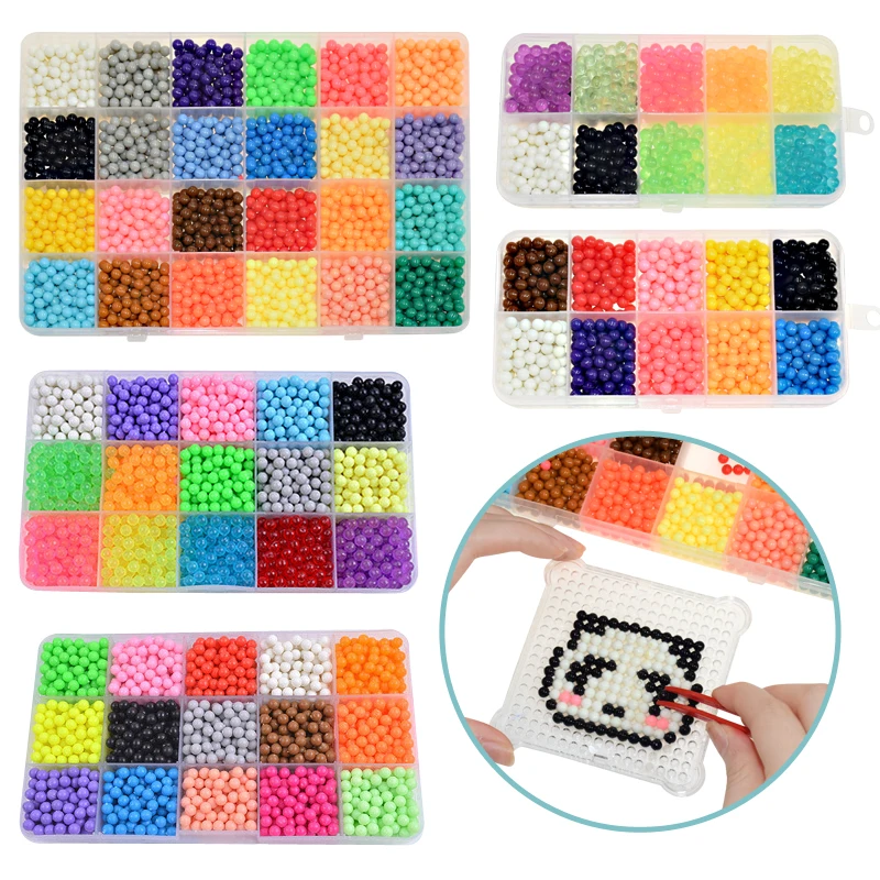 6400PCS Kids DIY Water Magic Beads Puzzle Toys Crystal Water Spray Beads Set Ball Games 3D Handmade Toys For Kid Boys Girls Gift