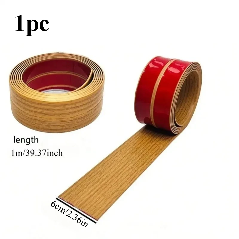 1PC 6cmx1m Self-adhesive edge banding strip for parquet flooring wood grain edge trim tile edge sealing strip