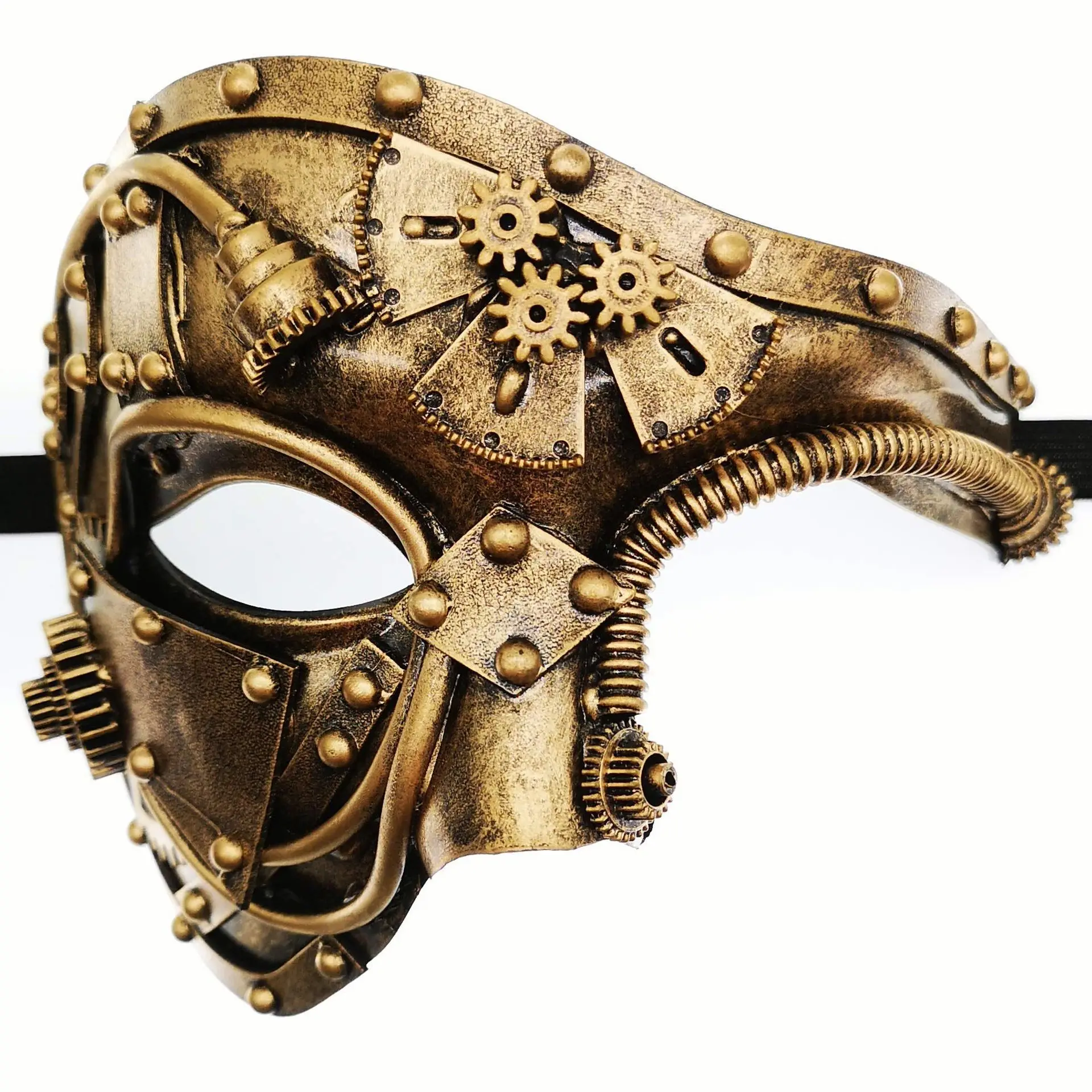 

Steampunk Mask Cosplay Medieval Retro Mechanical Science Half Face Halloween Carnival Costume Dress Up Party Helmet Toys Props