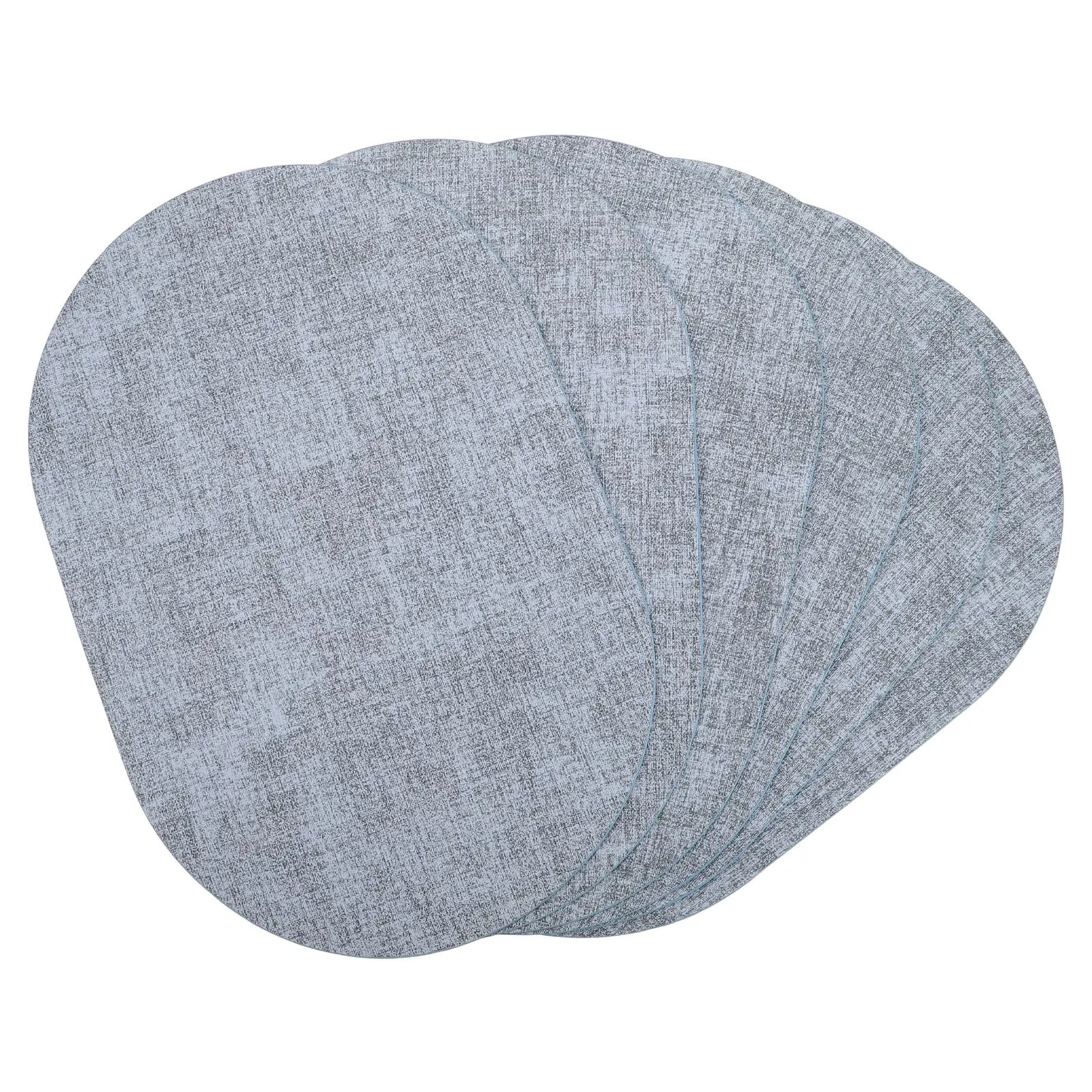 6Pcs Dining Table Mats Solid Color Waterproof Oil Resistant Heat Insulation Dining Table Protector Pads Elegant Design for Home