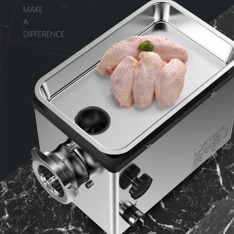 1300W Meat Grinder Large Commercial Multi-function Minced Meat and Bones Stainless Steel Minced Vegetables and Stuffing Chopper