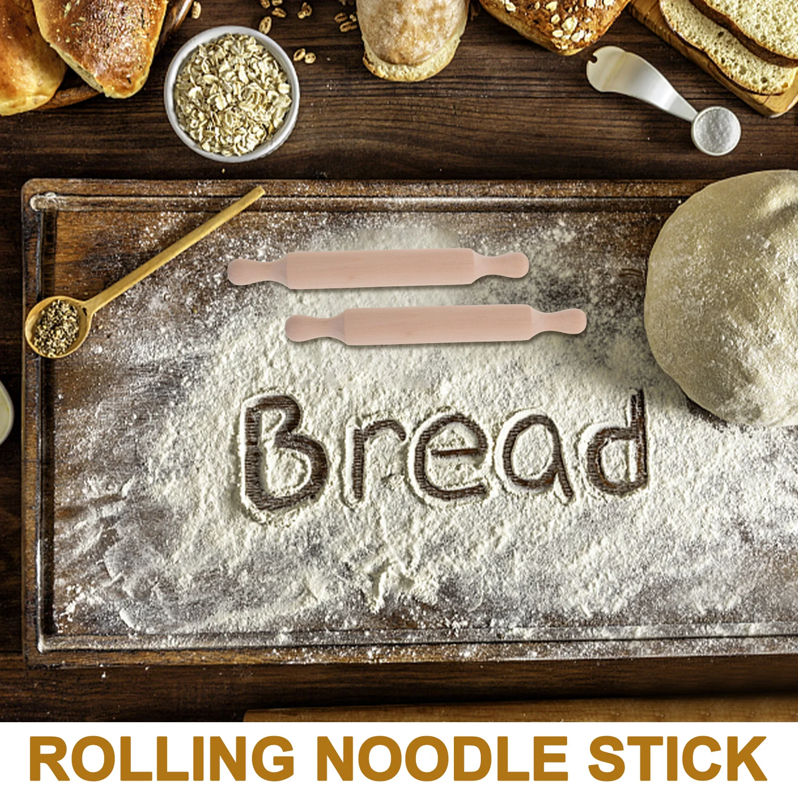 

6pcs Mini Pin Premium Wood Baking Children Plaything Sticks Kids Diy Play Kitchen Children Role Play Learning Tool