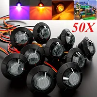 50 Uds 12-24V luces LED de posición lateral redondas ahumadas liquidación indicadores de lámpara de señal delantera trasera impermeables para camión remolque barco