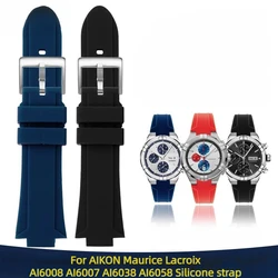 For Maurice Lacroix AIKON AI6008 AI6007 1018 1108 Convex modified watchBand silicone watch band strap Bracelet men accessories