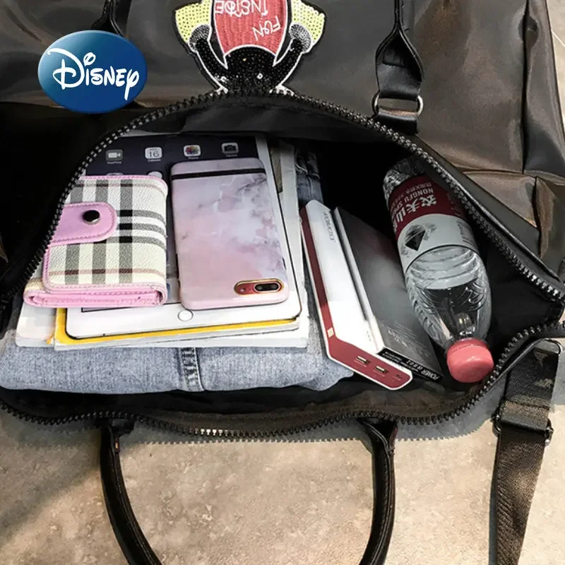 Bolsa portátil Disney Mickey Travel para mulheres, bolsa de fraldas de grande capacidade, marca de luxo, desenhos animados, nova