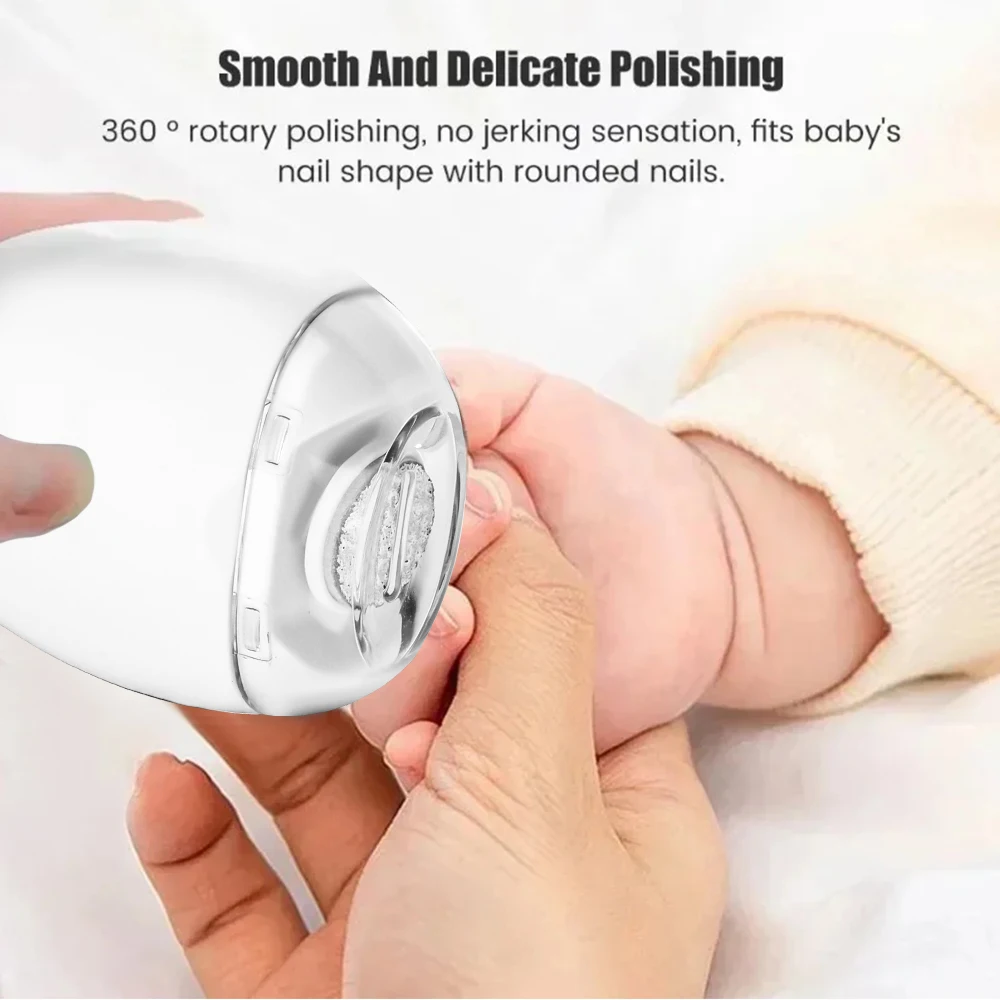 Electric Nail Trimmer Rechargeable Pain-Free Technology Automatic Fingernail & Toenail Clipper with LED Light Grinding Head Port