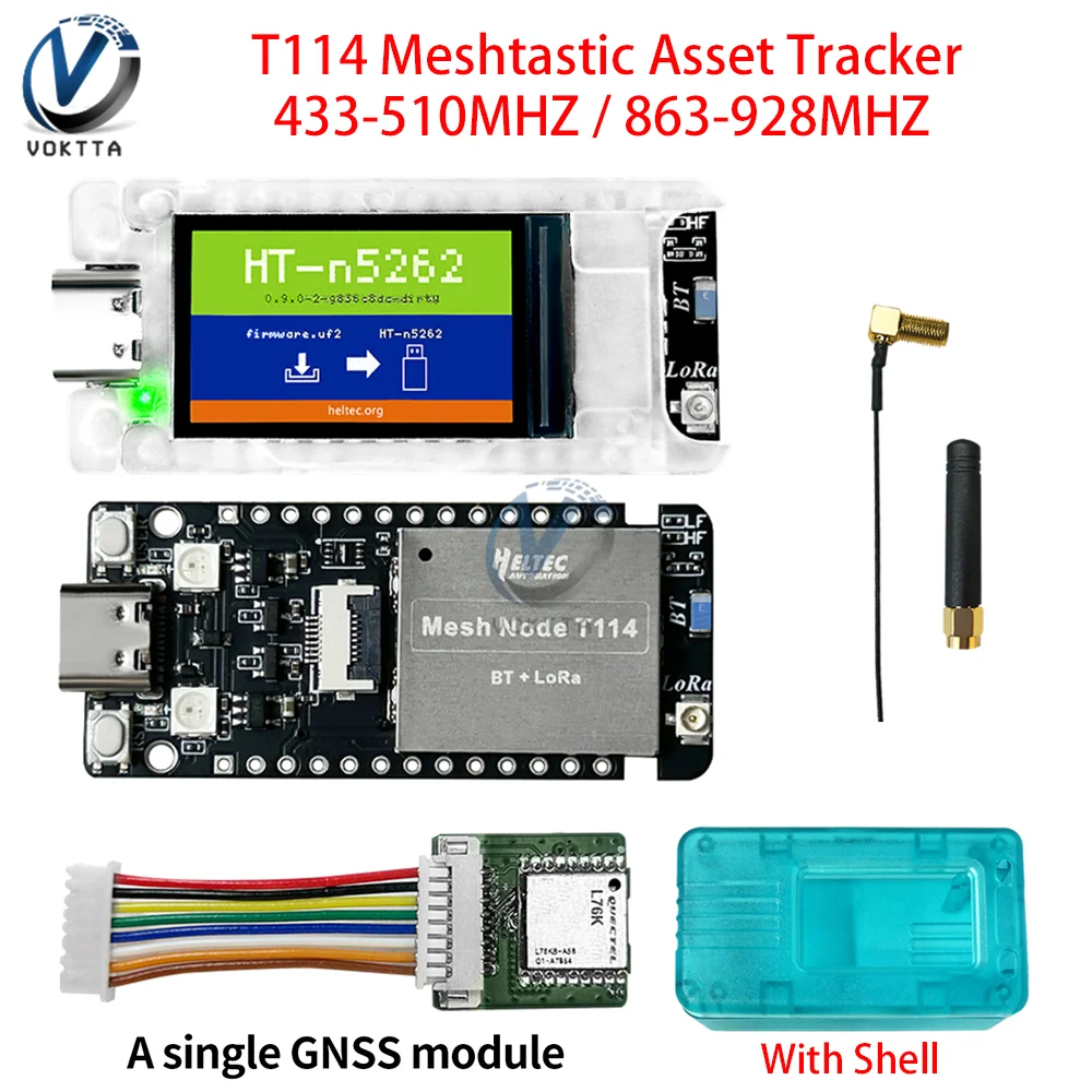 

Meshtastic Tracker Nordic nRF52840 SX1262 LoRaWAN LoRa Arduino Positioning Devboard Low Power TFT Display BLE WiFi Heltec T114