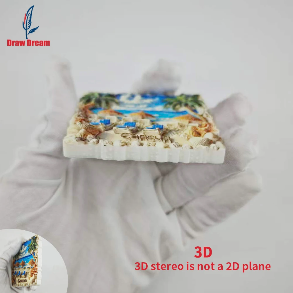 1Pc Cancun Creative 3D Embossed Refrigerator Magnet World Travel Souvenir Collection Suitable for Home and Office Decoration, Personalized Exclusive Travel Souvenir Magnetic Refrigerator Magnet, Home Decoration, Kitchen, Room, Office, Cabinet Crafts, Gifts, Holiday Souvenirs, Exquisite Small Gifts