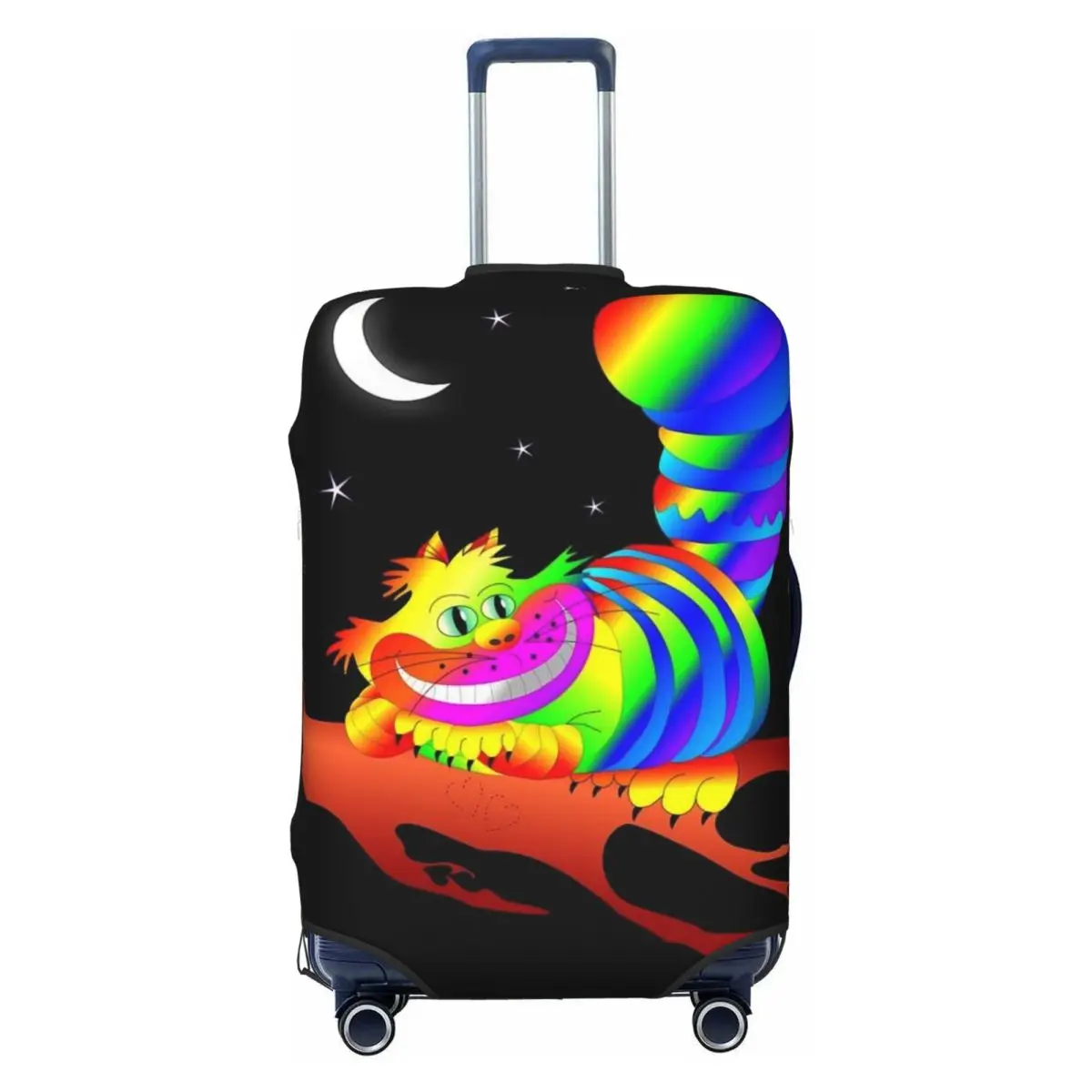 

Защитный чехол для чемодана с мультяшным изображением Чеширского кота, яркий, милый, в стиле «Алиса в стране чудес», подходит для чемоданов 18-32 дюйма