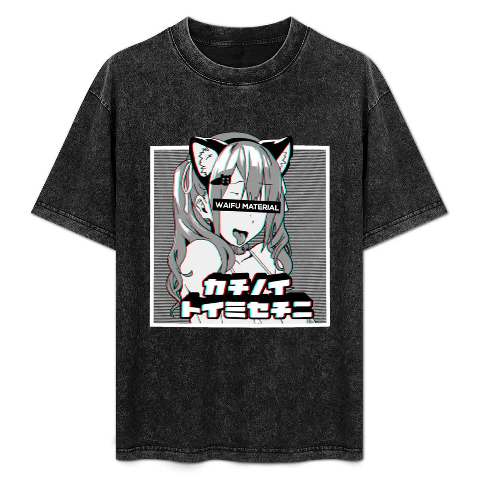 

4heg4o L.e.w.d anime face and neko girl cosplay gift T-Shirt Quick Dry Sports Short Sleeve Tee