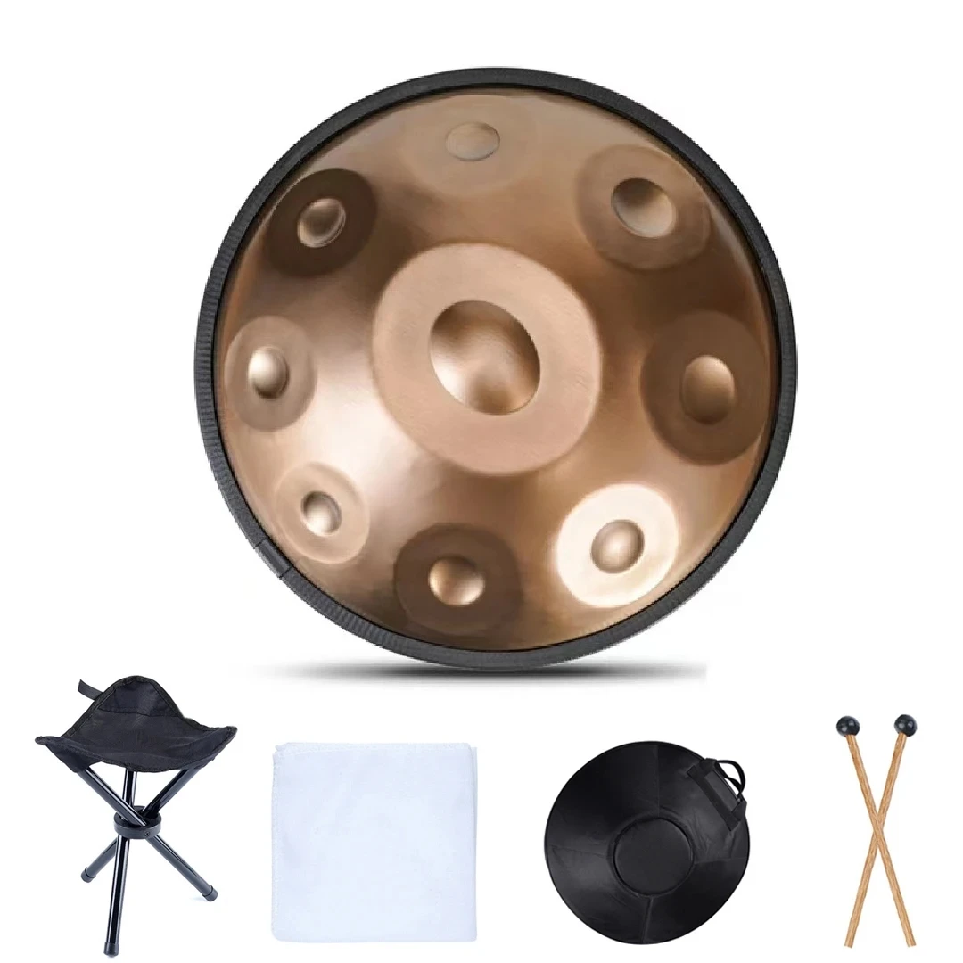 440 HZ Handpan 18 Inch 9 Notes G Minor Glucophone Steel Tongue Drum Handpan Yoga Meditation Beginner Musical Instruments