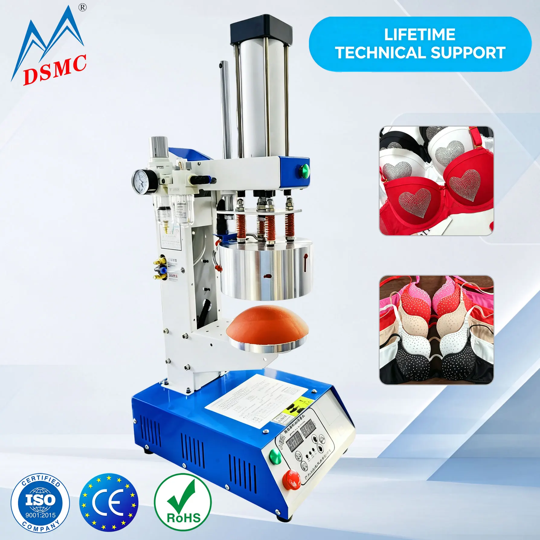 Automatic New 10*15CM Pneumatic Flatbed Printer Heat Press Machine for Bras Lingerie Intimates Rhinestone Transfer