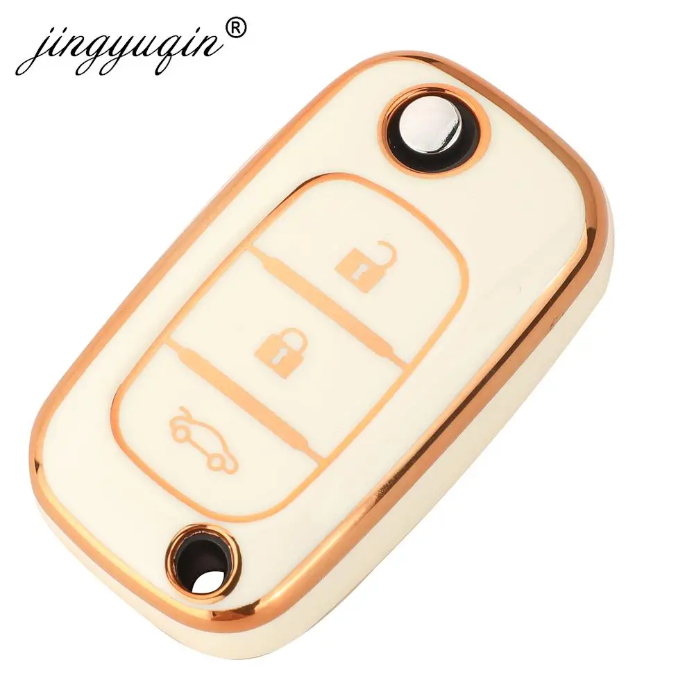 Funda abatible de TPU para llave de coche, cubierta para Renault Fluence Clio, Megane, Kangoo, Lacia, LADA, Largus, Kalina, Granta, Vesta, x-ray,