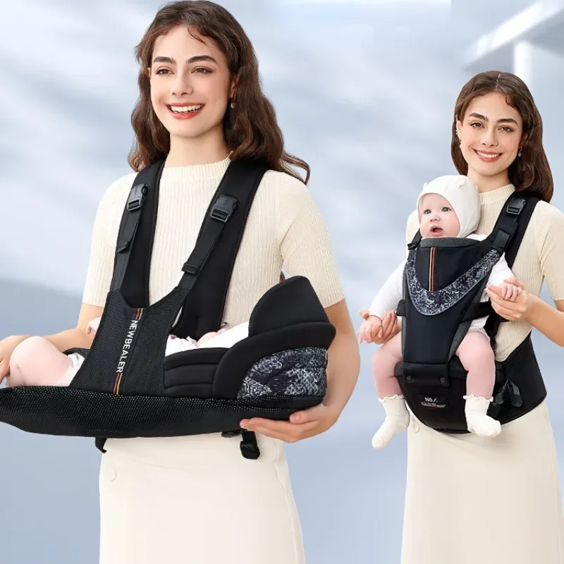 Newborn Horizontal Hug Waist Stool Baby Carrier Wrap, Multi-functional Baby Shoulder Cross Strap, Baby Acessories Backpack Sling