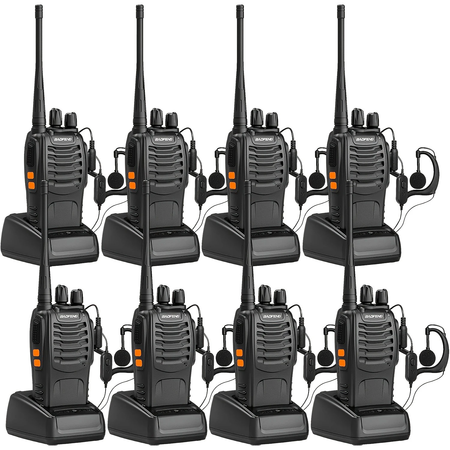 Baofeng 6/8Pcs BF 888S Walkie Talkie UHF 400 470MHz Long Range Two Way Ham Radios Transceiver for Hunting Hotel