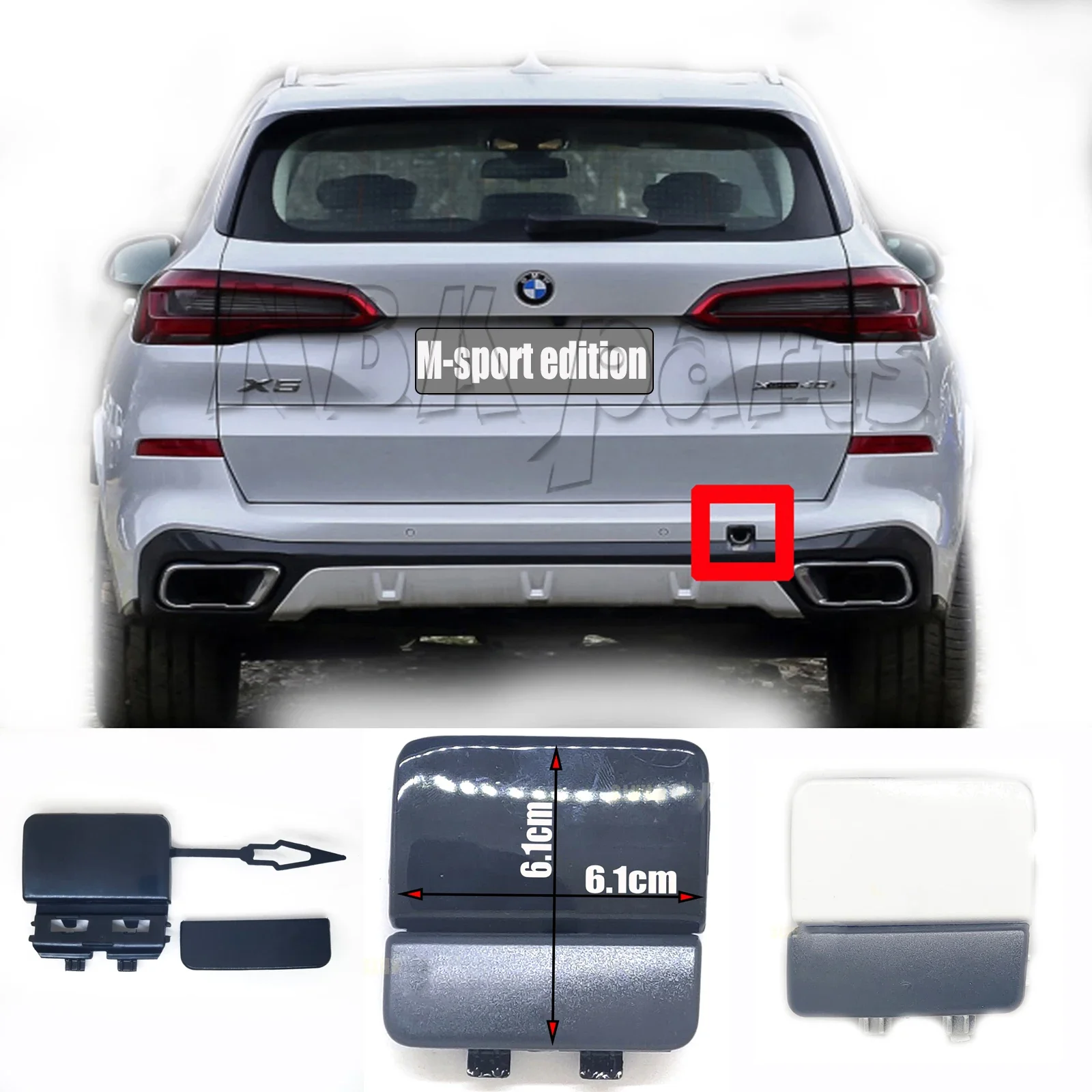 2in1 Fit 19-21 BMW X5 M-sport G05 25d 30iX 40iX 50iX M50i Rear Tow Cover 51128099126 51128090991